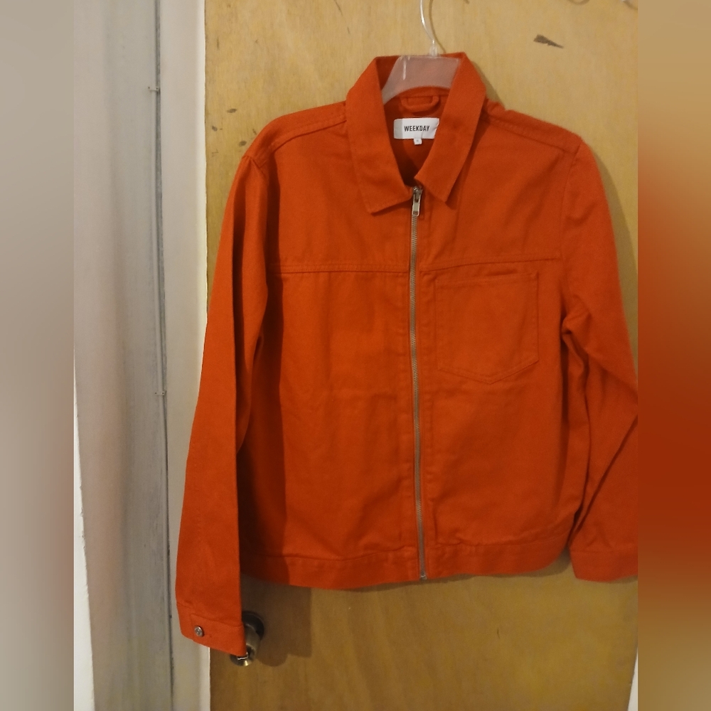 NEW! Weekday Men's Red Denim Jacket XL